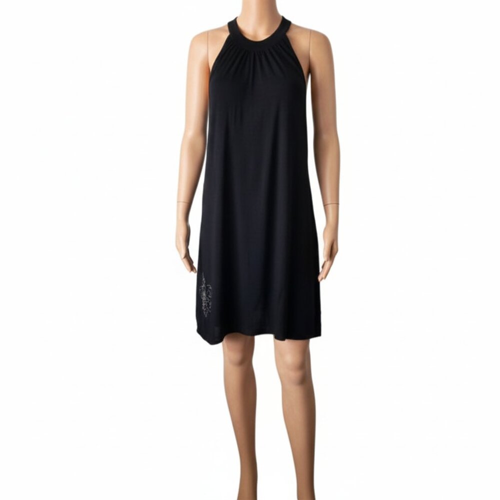 Bejeweled by Susan Fixel Sleeveless Dress Womens Embellished Black Size Medium